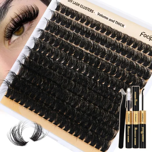 Vista 20 de Racimos de Pestañas de Volumen Completo DIY Extensión de Pestañas 10-18MIX Racimos de Pestañas Curvadas en D 200D Pestañas Individuales Onduladas