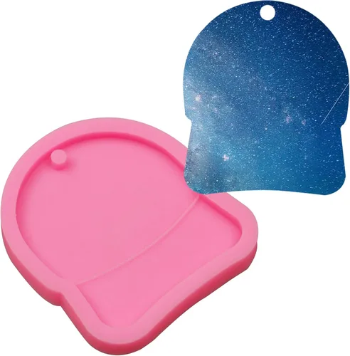 Vista 8 de Molde de silicona de béisbol para llavero de pelota deportiva, 6 unidades, cascos de voleibol de fútbol, megáfono, camiseta de resina, moldes