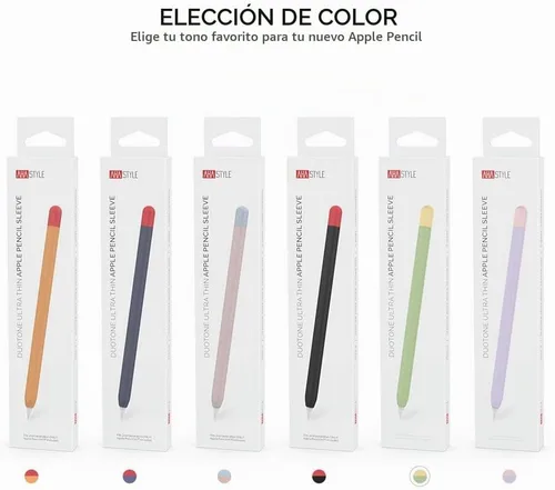 Vista 7 de AHASTYLE Funda Duotone para Apple Pencil de 2ª generación y Apple Pencil Pro (2024) Funda protectora ultra delgada de silicona compatible con carga