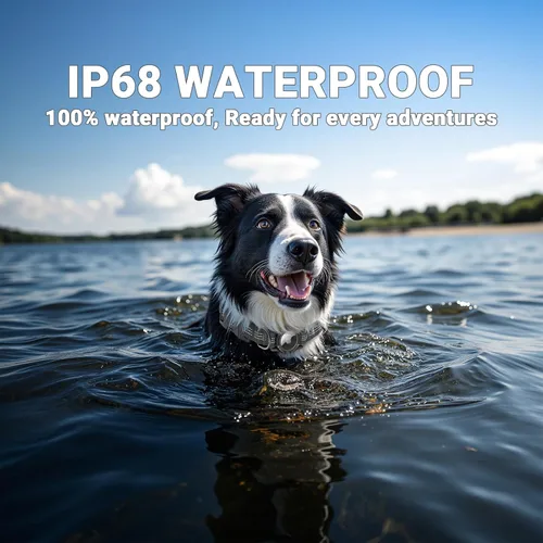 Vista 2 de Collar para Perros AirTag, Impermeable IP68 Collares para Perros con Air Tag Integrado Reflectantes, Ultra-Duradero, Cómodo Acolchado, Collares