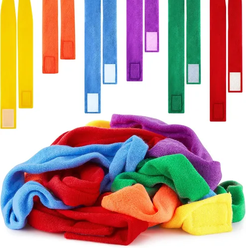 Vista 9 de Henoyso Paquete de 12 collares sensoriales masticables para niños, tela de rizo suave, juguetes de dentición motora, para niños y niñas, joyas