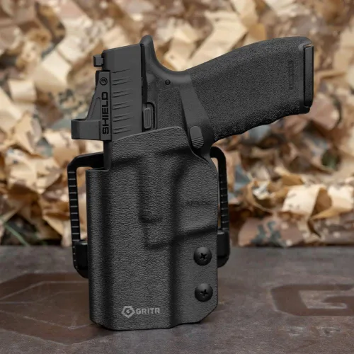 Vista 7 de GRITR OWB Kydex Pistol Holster Compatible with Springfield Armory Hellcat w/Optic Cut, Open Bottom, Adjustable Cant & Retention EDC Gun Accessory