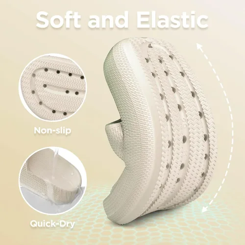 Vista 4 de WYSBAOSHU Sandalias deslizantes para niños y niñas, cómodas, antideslizantes, suela gruesa, para verano, ducha, piscina, playa, agua