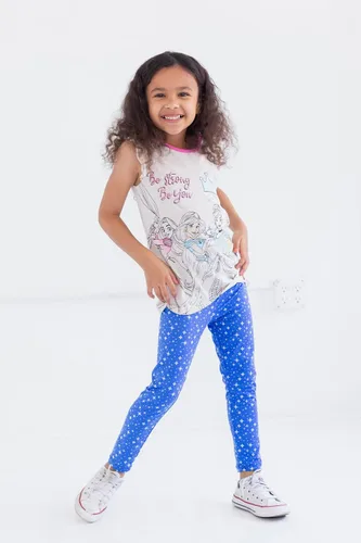 Vista 3 de Disney Conjunto de camiseta y leggings de Minnie Mouse Frozen Moana para niñas de 4 piezas