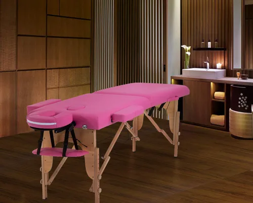 Vista 2 de Mesa de masaje para salón, cama, spa, cama de masaje, mesa de masaje de 2 pliegues, 73 pulgadas de largo, 34 pulgadas, altura ajustable, ancho