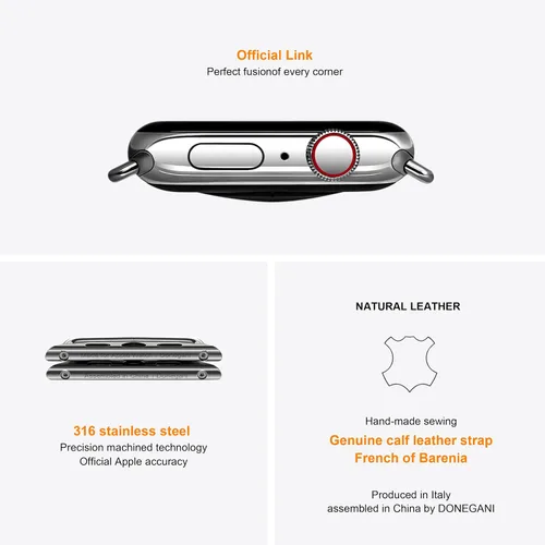 Vista 6 de LB1 - Correa de cuero para Apple Watch para mujeres y hombres, SE Ultra 2 de 1.575 in 1.732 in 1.811 in 1.654 in 1.772 in 1.614 in 1.496 in 1.929 in