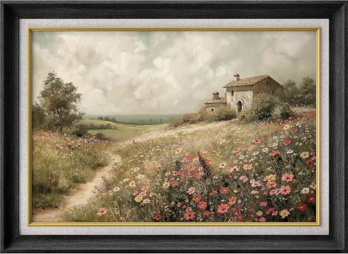 Vista 75 de MUDECOR Claude Monet - Arte artístico enmarcado prémium para pared, camino a través del maíz en Pourville, ilustraciones históricas culturales