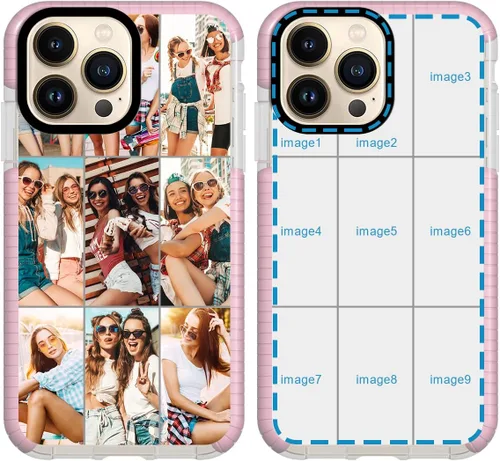 Vista 22 de Funda personalizada para iPhone 15 Pro, collage de fotos personalizada de múltiples imágenes, resistente a los impactos, suave funda protectora
