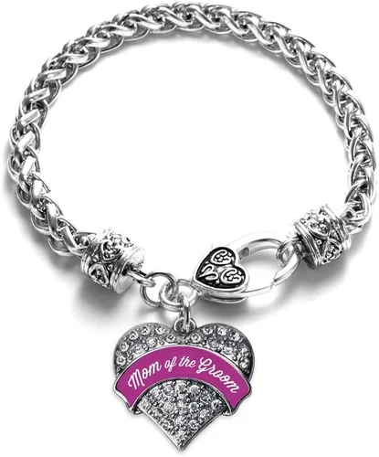 Vista 242 de Inspired Silver - Pulsera de plata con dije de corazón pavé con joyas de circonita cúbica