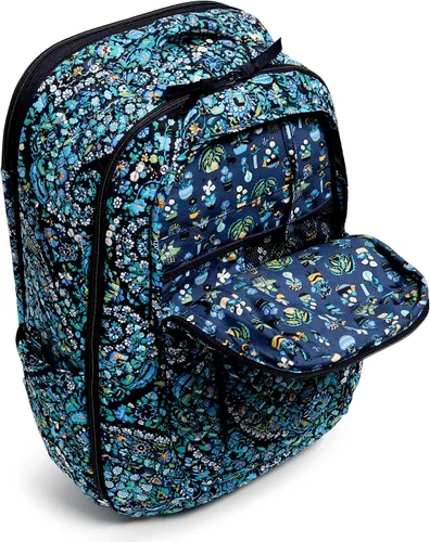 Vista 4 de Vera Bradley Mochila grande de algodón para mujer, Dreamer Paisley - Algodón reciclado