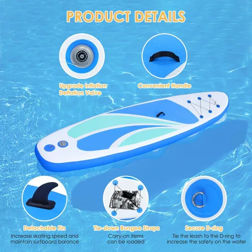 Vista 4 de Inflatable Stand Up Paddle Board for Adult All Skill Levels- 10'4" Ultra-Light SUP Paddleboard with Durable Non-Slip Deck and Paddle Board