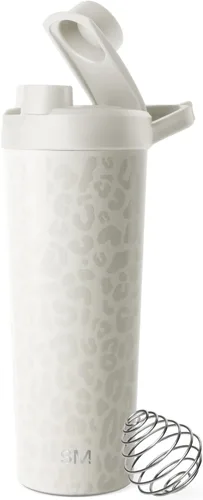 Vista 16 de Simple Modern - Botella agitadora de acero inoxidable con bola de 24 onzas Taza metálica aislada para mezclas de proteínas, batidos y Negro