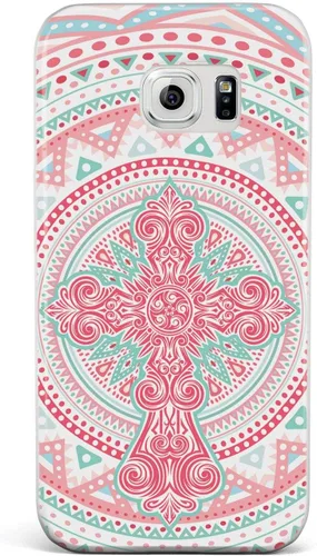 Vista 22 de Inspired Cases - Compatible with iPhone Xs Max Case - 3D Textured Protective Phone Case for Apple iPhone Xs Max - Ornate Cross - Coral and Mint
