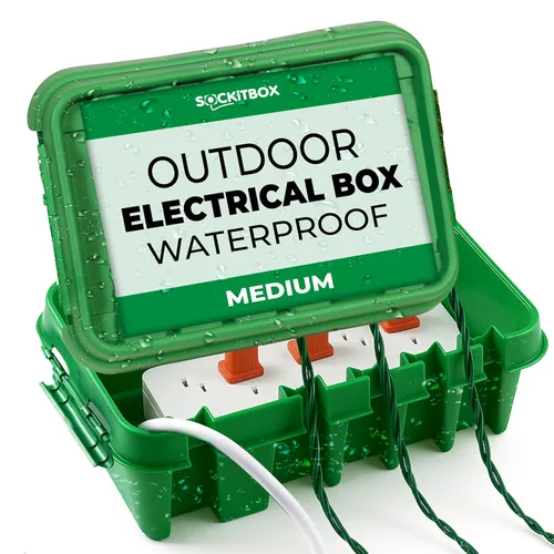 Vista 12 de SockitBoX Caja Eléctrica Original para Exteriores Impermeable - Pequeña Cubierta de Cable de Extensión para Exteriores con 6 Entradas de Cable