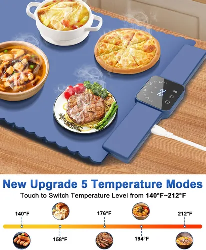 Vista 2 de Tapete de calentamiento para alimentos, tapete de calentamiento rápido de alimentos de superficie completa, bandeja de calentamiento eléctrica