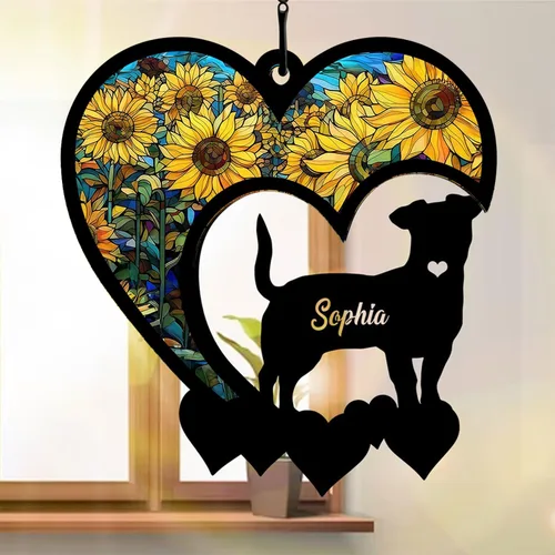 Vista 4 de Nazenti Atrapasoles conmemorativo personalizado para perros, regalo personalizado de condolencias para los amantes de los perros, adorno para árbol