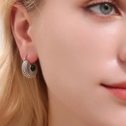 Vista 8 de CZYJEW Aretes de aro de oro, mini aretes de aro, chapados en oro de 18 quilates o chapados en rodio, aretes de aro de circonita cúbica, aretes