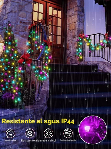 Vista 7 de Guhope Luces de Navidad inteligentes que cambian de color, 66 pies, 200 luces LED RGB de Navidad con aplicación y control remoto, luces impermeables