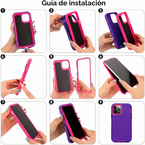 Vista 7 de Sansunto Funda para iPhone 15 Plus y iPhone 14 Plus, protección de cuerpo completo, resistente a prueba de golpes, 3 en 1, goma de silicona Negro