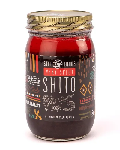 Vista 8 de Shito Sauce 3 sabores/Condimento de mariscos/salsa de chile (picante medio, 8 oz)