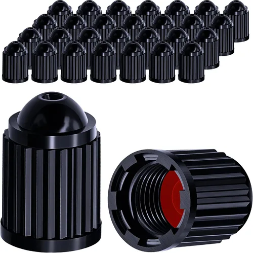 Vista 27 de 10 piezas de tapas de válvula de neumático TPMS con vástago largo, tapas de válvula de rueda de plástico negro para TPMS TR20008, tapas de vástago