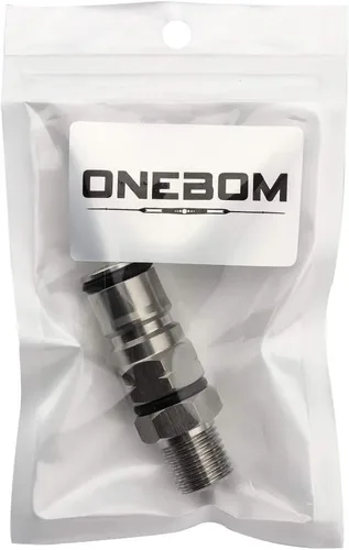 Vista 6 de OneBom Poste de bloqueo de bola con paletas, boquilla hexagonal NPT macho de 1/4 pulgadas, adaptador de barril de maíz líquido de 19/32 "-18