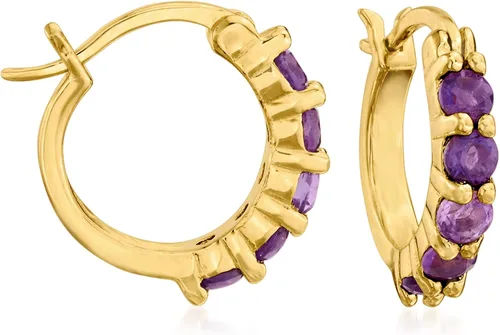 Vista 5 de Ross-Simons Three Pair Gemstone Huggie Hoop Earrings