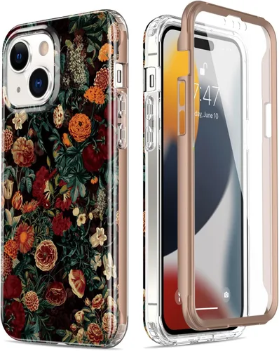 Vista 13 de Esdot Funda para iPhone 15 Pro con protector de pantalla integrado, funda duradera con diseños de moda para mujeres y niñas, elegante funda Piedra