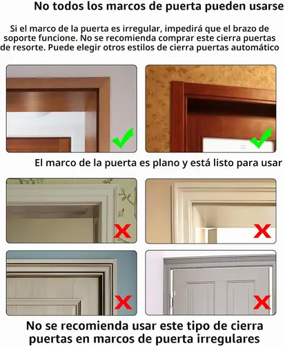 Vista 3 de Cierrapuertas automático de resorte, cierrapuertas para el hogar, puerta mosquitera, hogar, sin necesidad de quitar las bisagras de puerta