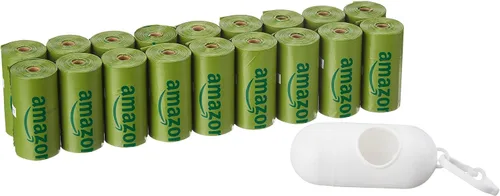 Vista 8 de AmazonBasics Bolsas Mejoradas para Desechos de Perro con Dispensador y Clip para Correa - 270 Unidades, Mango Brasileño