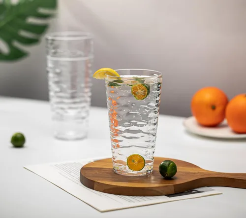 Vista 4 de Vasos de plástico de 20 onzas, vasos de acrílico de alta calidad, juego de 6 vasos transparentes reutilizables, apilables, sin BPA, a prueba