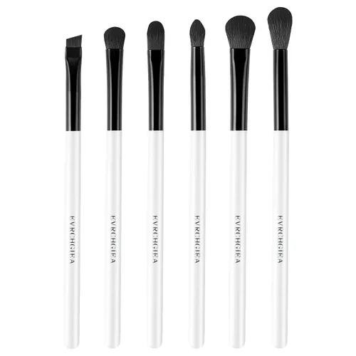 Vista 13 de Juego de brochas de maquillaje de ojos, 6 brochas de maquillaje profesionales para sombra de ojos para corrector de cejas, delineador de ojos Rosa