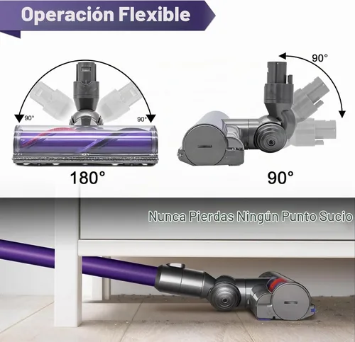 Vista 2 de Limpiador de cabezal motorizado de liberación rápida para aspiradoras Dyson V6 DC58 DC59 DC61 DC62 DC72 DC74 Modelos Cabezal de limpieza Dyson SV04