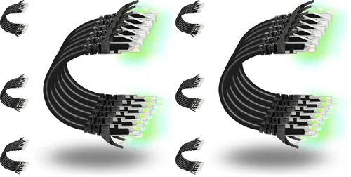 Vista 16 de Rapink Patch Cables Cat6 - Cable de conexión Ethernet Cat6 de 0.5 pies (paquete de 24), 10G, cable de conexión Cat 6 para panel de conexiones a