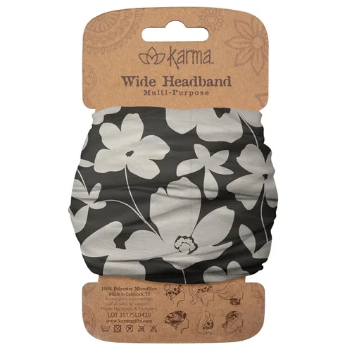 Vista 19 de Karma Diadema floral dividida verde azulado/albaricoque para mujer, ancha, diadema de tela y bufanda elástica para el cabello, verde Albaricoque