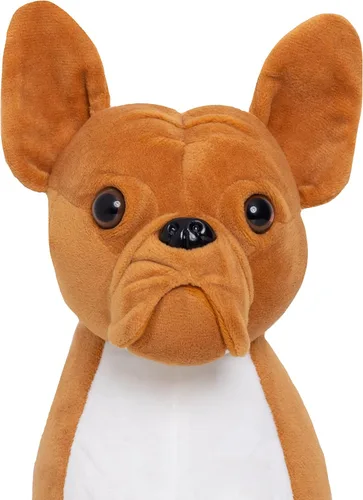 Vista 2 de FGA MARKETPLACE Peluche Bulldog francés, animal de peluche realista de 13 pulgadas (bulldog marrón)
