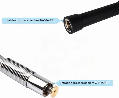 Vista 5 de COOLWEST Manguera flexible de acero inoxidable de 44 pulgadas con mango negro resistente al calor para reemplazo de rociador de platos de grifo