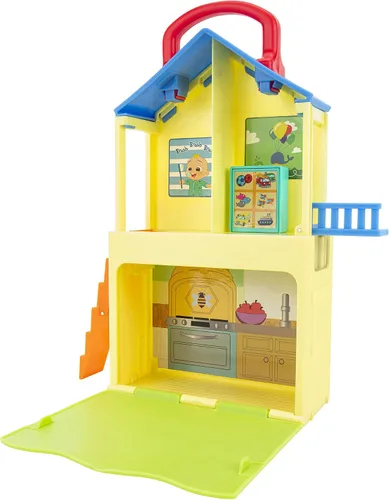 Vista 13 de Deluxe Pop n' Play House de CoComelon - Casita plegable con JJ, el papá de JJ, Bingo el cachorro y accesorios para la casita - Juguetes para niños
