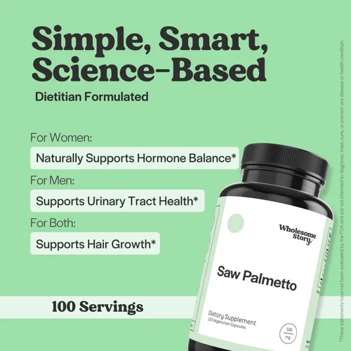 Vista 2 de Saw Palmetto para hombres y mujeres Extracto de palma enana americana y mezcla de polvo Equilibrio hormonal, salud urinaria y apoyo