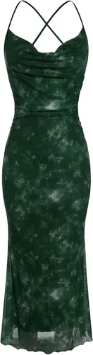 Vista 41 de SOLY HUX Vestido de malla floral para mujer, vestido largo para cóctel Estampado floral multicolor.