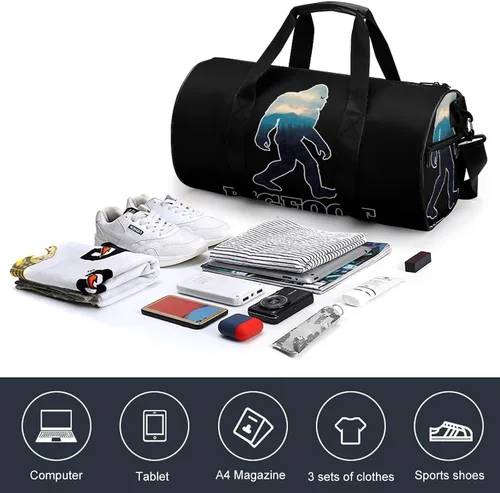 Vista 4 de Bigfoot - Bolsa deportiva para gimnasio, bolsa de viaje para entrenamiento, ligera, para mujeres y hombres, grande