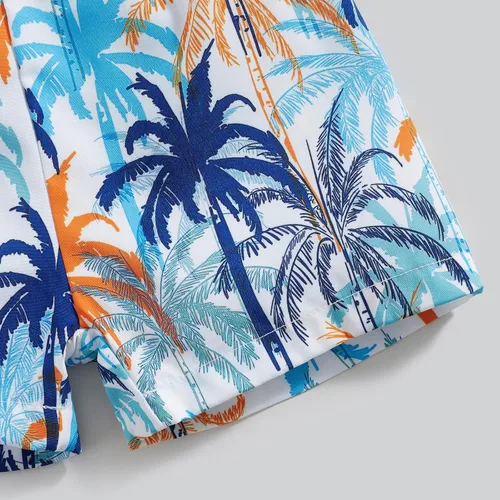 Vista 7 de Conjunto de pantalones cortos para niños pequeños, camiseta estampada junto al mar, 2 piezas, ropa de verano