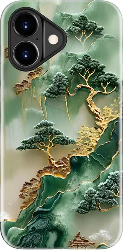 Vista 132 de LUHOURI Funda para iPhone 12 Mini, compatible con carga inalámbrica, doble capa, interior de silicona suave + carcasa exterior dura, bonito diseño