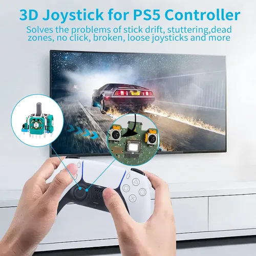 Vista 4 de Joysticks Replacement for PS5 Controller, AOLION 3D PS5 Joystick Module Parts, 55 PCS PS5 Controller Replacement parts with 8 Potentiometer, 2