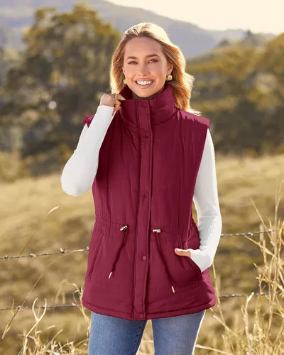 Vista 4 de BTFBM Chaleco casual para mujer, con botones, con cremallera, acolchado, con cordón, sin mangas, con bolsillos