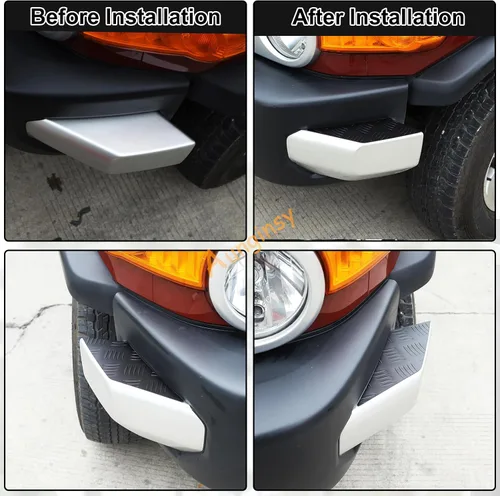 Vista 5 de Protector lateral de parachoques delantero para Toyot@ FJ Cruiser 2007-2021 aleación de aluminio para parachoques delantero de coche, tiras