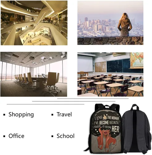 Vista 7 de GALIRVC Mochila de arte africano, mochila escolar duradera para laptop, mochila de viaje para mujeres y niñas, picnic al aire libre senderismo
