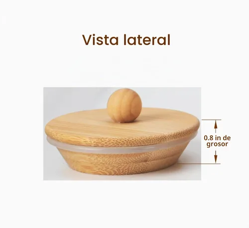 Vista 4 de Tapa de bambú para cafeteras Chemex 3/6/8/10 taza, hecha de bambú natural