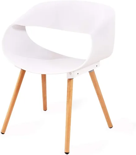 Vista 11 de Silla de comedor de cocina, muebles de comedor, sillas de comedor, sillas de comedor, silla moderna y simple de plástico PP, patas de haya, silla