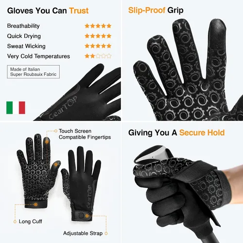 Vista 2 de GearTOP Football Gloves for Men & Women for Cold Weather, Touchscreen Winter Gloves Men Running Gear, Warm Glove Liners for Hiking, Freezer Gloves